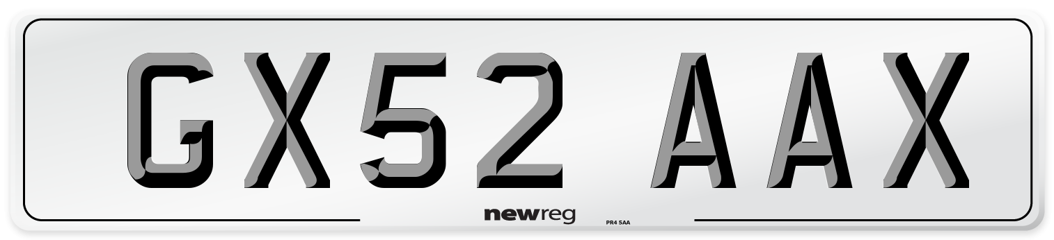 GX52 AAX Number Plate from New Reg